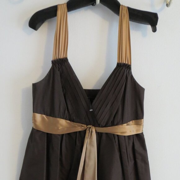 BCBG Brown Silk Cocktail Dress - Picture 1 of 4